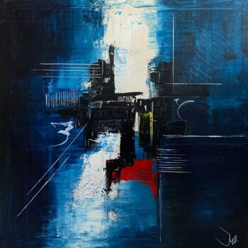 Painting titled "SCAT" by Marika Shults, Original Artwork, Oil Mounted on Wood Stretcher frame
