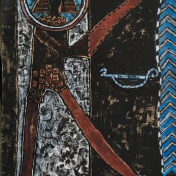 Painting titled "Pharaon" by Elisabeth Perlini, Original Artwork, Acrylic