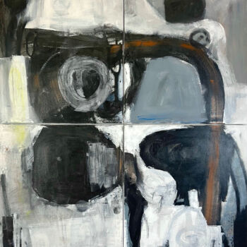 Painting titled "Black Nudes (Quadri…" by Joejene C. Santos, Original Artwork, Acrylic Mounted on Wood Stretcher frame