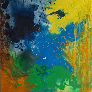 Peinture intitulée "Voyage Interplanéta…" par Jacqueline Poitevin, Œuvre d'art originale, Acrylique Monté sur Châssis en bois