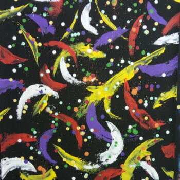 제목이 "Yayoi Kusama Koi"인 미술작품 Kyrylo Bondarenko로, 원작, 아크릴