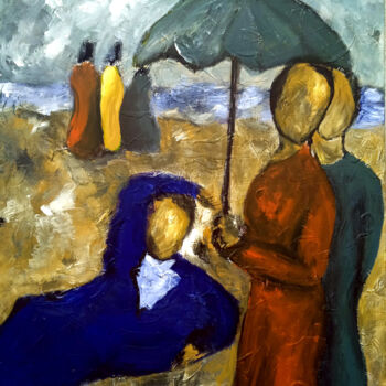 Schilderij getiteld "La spiaggia" door Michele Giuliani, Origineel Kunstwerk, Acryl