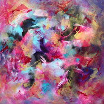 Painting titled "Dancing Hues" by Paresh Nrshinga F R S A, Original Artwork, Acrylic Mounted on Wood Stretcher frame
