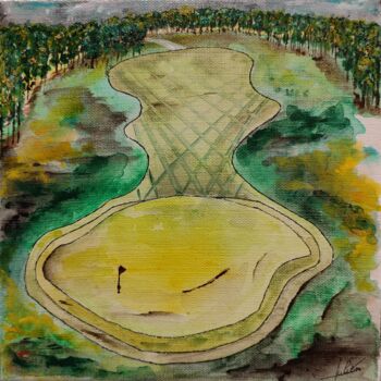 Peinture intitulée "Golf 8" par Julien Abstrait, Œuvre d'art originale, Acrylique Monté sur Châssis en bois