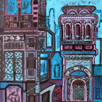Painting titled "Architecture Orient…" by Elisabeth Perlini, Original Artwork, Acrylic