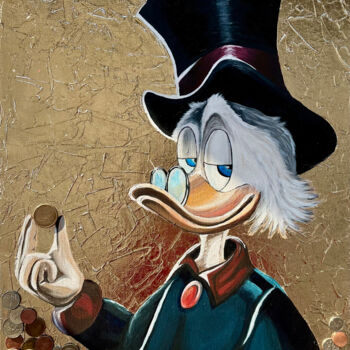 Ζωγραφική με τίτλο "The Wealthy Scrooge…" από Julia Mauri, Αυθεντικά έργα τέχνης, Ακρυλικό Τοποθετήθηκε στο Ξύλινο φορείο σκ…