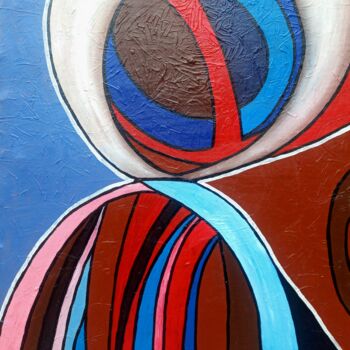 Painting titled "Whisper Of Time (Ob…" by Omonu Salisu, Original Artwork, Acrylic