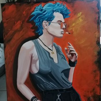 Ζωγραφική με τίτλο "Le bleu est une cou…" από Nolwenn Gourdon, Αυθεντικά έργα τέχνης, Ακρυλικό Τοποθετήθηκε στο Ξύλινο φορεί…