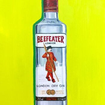 Schilderij getiteld "Beefeater" door Kate Revill, Origineel Kunstwerk, Olie Gemonteerd op Andere stijve panelen