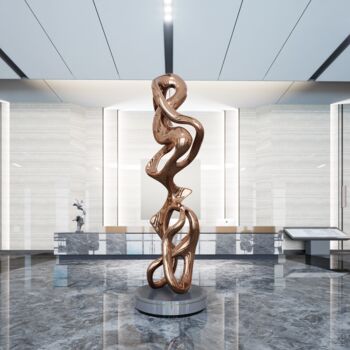 Sculpture titled "Ascending Embrace#2…" by Daniel Kei Wo, Original Artwork, Stainless Steel