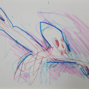 Disegno intitolato "Animal bones 17" da Miloš Hronec, Opera d'arte originale, Pennarello