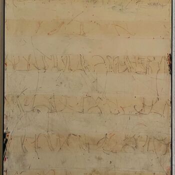 Peinture intitulée "Anche il cielo ha i…" par Mauro Fornari, Œuvre d'art originale, Pigments Monté sur Panneau de bois