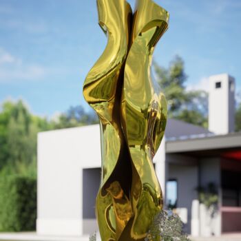Sculpture intitulée "Whisperer#2（Large e…" par Daniel Kei Wo, Œuvre d'art originale, Bronze