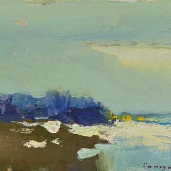 Ζωγραφική με τίτλο "River in Contour" από Alexander Shandor, Αυθεντικά έργα τέχνης, Λάδι