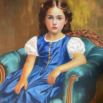 Painting titled "Mademoiselle prend…" by Brigitte Bouron, Original Artwork, Pastel