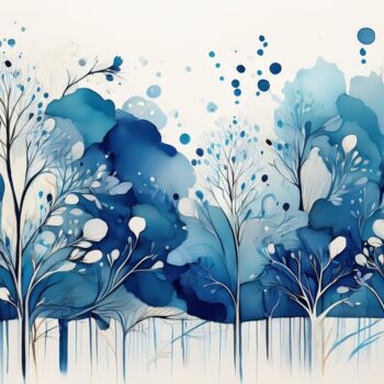 제목이 "Vibrant Blue and Wh…"인 디지털 아트 Jacek Dudziński로, 원작, AI 생성 이미지