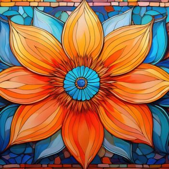 "Majestic Orange Flo…" başlıklı Dijital Sanat Jacek Dudziński tarafından, Orijinal sanat, AI tarafından oluşturulan görüntü
