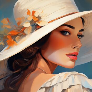 Painting titled "Elegant Woman in a…" by Jacek Dudziński, Original Artwork, AI generated image