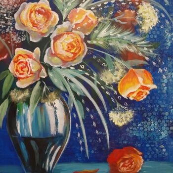 Malarstwo zatytułowany „Rosen Bouquet” autorstwa Larisa Pires, Oryginalna praca, Akryl