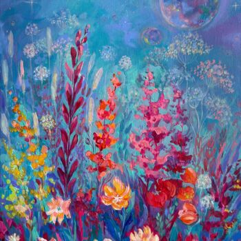 Pintura intitulada ""Celestial Meadow"" por Marina Mark, Obras de arte originais, Acrílico