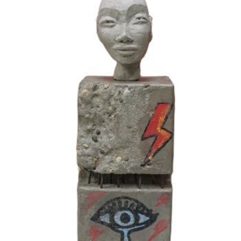 Sculpture titled "ABADLA BRUTALIST HE…" by Paolo Castagna (Brutalist Design), Original Artwork, Concrete