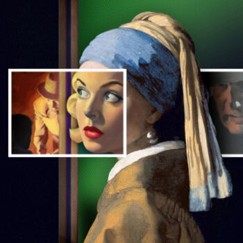Digital Arts titled "The girl with the p…" by José Luis Guerrero, Original Artwork, Digital Collage