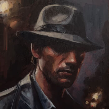 Peinture intitulée "Male portrait 0125-…" par Artmoods Tp, Œuvre d'art originale, Huile Monté sur Panneau de bois