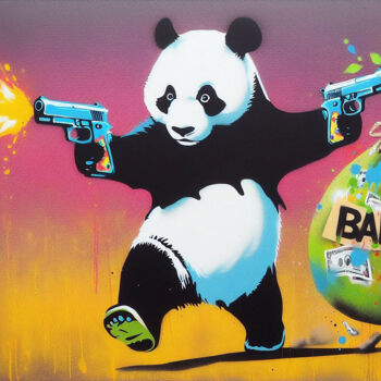 Digital Arts titled "HOMMAGE Banksy" by Modane, Original Artwork, AI generated image
