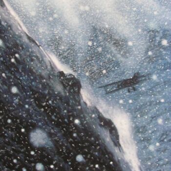 Painting titled "Les ailes du courage" by Passionavion, Original Artwork, Gouache