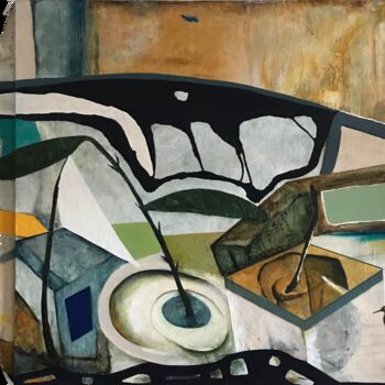 Painting titled "HISTOIRE DE GRI-GRI…" by Odette Gauvreau, Original Artwork, Acrylic Mounted on Wood Stretcher frame
