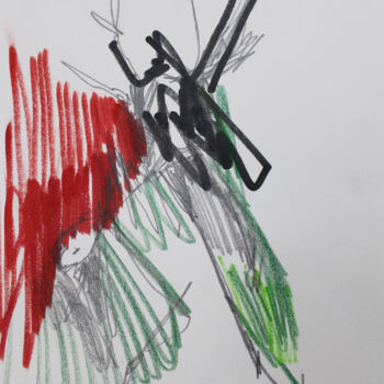 Drawing titled "Animal bones 22" by Miloš Hronec, Original Artwork, Pencil