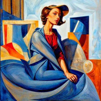 Arts numériques intitulée "LA VISITE (71CM X 6…" par Nictsi Khamira, Œuvre d'art originale, Peinture numérique