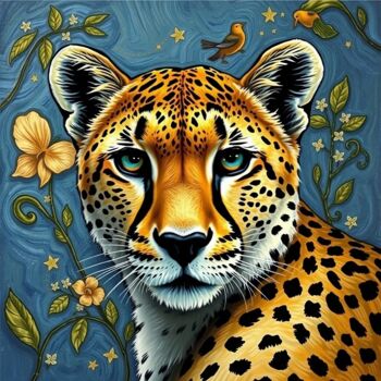 Digital Arts με τίτλο "ROYAL GAZE" από Dulce, Αυθεντικά έργα τέχνης, Εικόνα που δημιουργήθηκε με AI Τοποθετήθηκε στο Ποτήρι