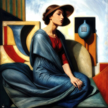 Digital Arts titled "LA VISITE II (70CM…" by Nictsi Khamira, Original Artwork, Digital Painting