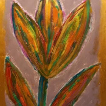 Painting titled "Tulpe" by Petra Caflisch, Original Artwork, Acrylic