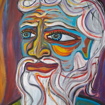 Peinture intitulée "Le vieux sage" par Aurélie Sarrazin, Œuvre d'art originale, Acrylique