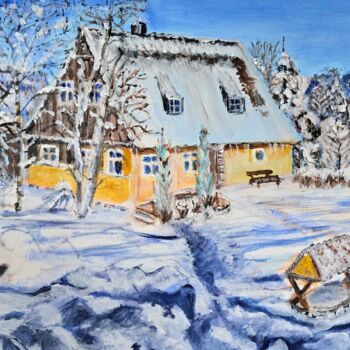Peinture intitulée "Dom w Górach Izersk…" par Krystyna Mościszko, Œuvre d'art originale, Acrylique