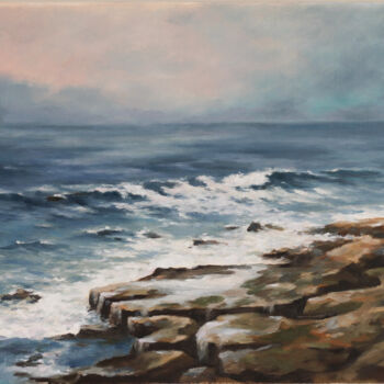 Ζωγραφική με τίτλο "Seashore in winter" από Igor Makeev, Αυθεντικά έργα τέχνης, Λάδι