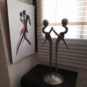 Sculpture intitulée "LES GEMEAUX OU DANS…" par Gerard Lami, Œuvre d'art originale, Métaux