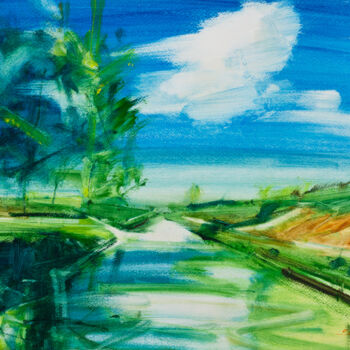 Peinture intitulée "The ditch and the c…" par Simone Romani, Œuvre d'art originale, Huile Monté sur Châssis en bois