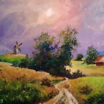绘画 标题为“Painting "Windmill".” 由Sergiy Tsymbalov, 原创艺术品, 油