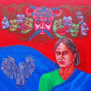 Painting titled "BEFORE THE ABDUCTIO…" by Prasenjit Nath, Original Artwork, Acrylic
