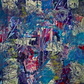 Painting titled "GRAFFITIS EN MOSAIQ…" by Jacques Donneaud, Original Artwork, Acrylic Mounted on Wood Stretcher frame