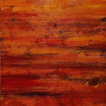 Painting titled "Lave" by Pascal Buffard, Original Artwork, Oil Mounted on Wood Stretcher frame