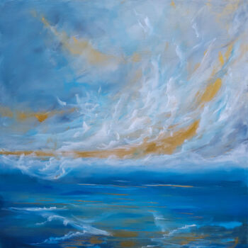 Malerei mit dem Titel "Blue Sea of Clouds" von Sophia Kühn, Original-Kunstwerk, Acryl Auf Keilrahmen aus Holz montiert