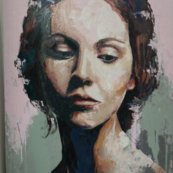 Painting titled "Th2" by Luis Fernando Otero, Original Artwork, Oil Mounted on Wood Stretcher frame