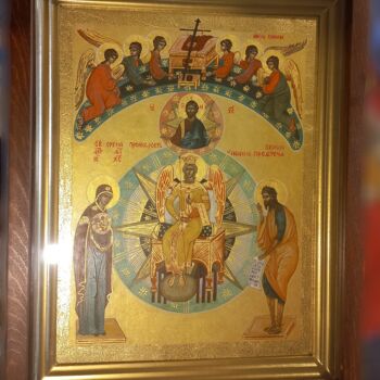 Картина под названием "Икона София Премудр…" - Светлана Фатьянова, Подлинное произведение искусства, Пигменты Установлен на…