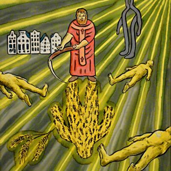 Pintura titulada "Augustine's Labour…" por Noël Van Hoof, Obra de arte original, Acuarela
