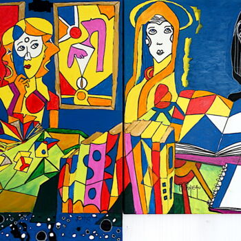 Malerei mit dem Titel "D286P30 Comprendre…" von Bernard Pineau, Original-Kunstwerk, Öl