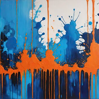 Digitale Kunst getiteld "4298" door Jeff Iverson, Origineel Kunstwerk, 2D Digital Work Gemonteerd op Frame voor houten branc…